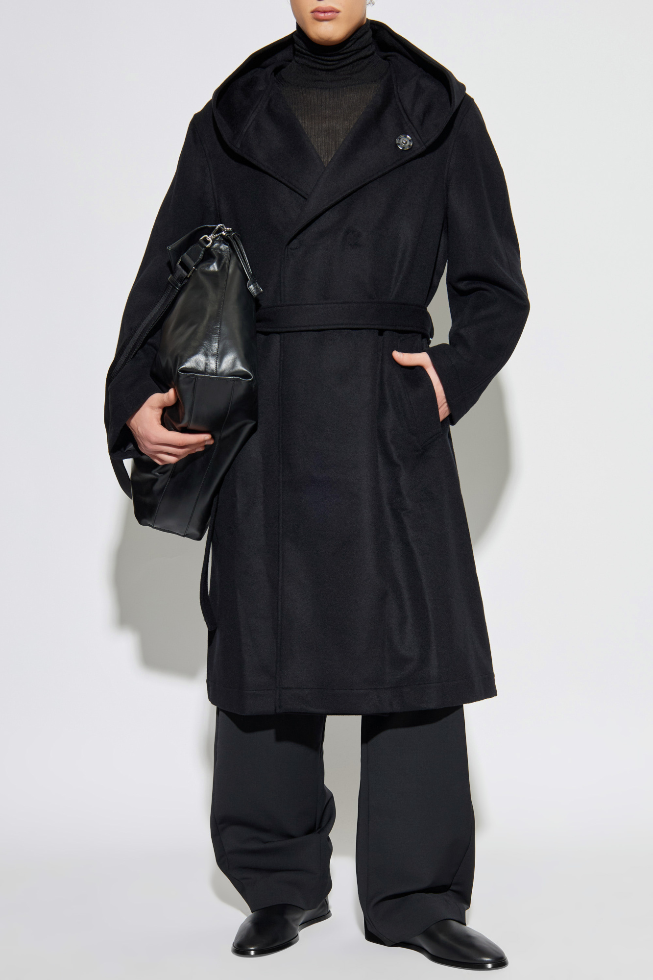 Yohji Yamamoto Wool coat with hood | Men's | Vitkac